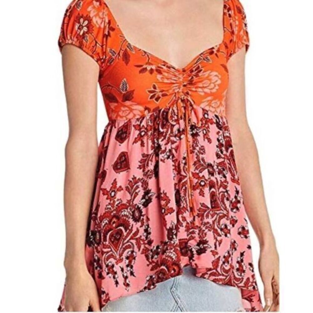 FREE PEOPLE NWT Ladies Baby Doll Top Blouse LARGE